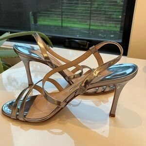 Beautiful Silver Manolo Blanhnik Heels
